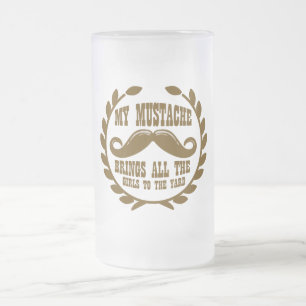 Mein Schnurrbart holt alle Mädchen zum Yard Mattglas Bierglas