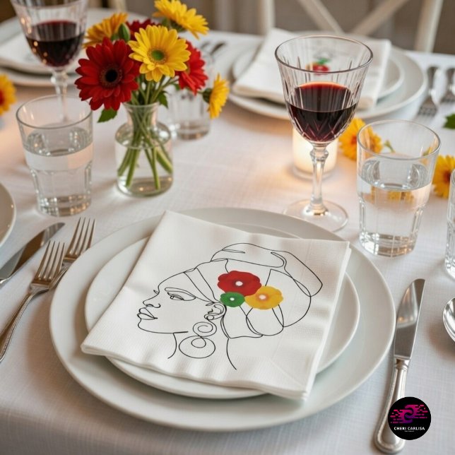 Mein Schwarz ist schön Serviette (Culture at the table. Florals set. Pride in every detail.)