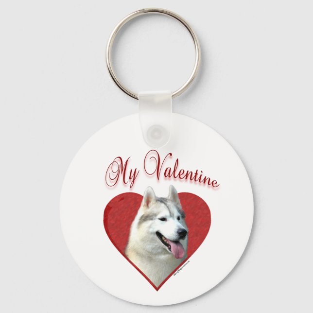 Mein sibirisches Husky-Valentin: Huskies der Liebe Schlüsselanhänger (Vorderseite)