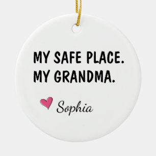 Mein sicherer Ort, meine Oma, personalisiert Keramik Ornament