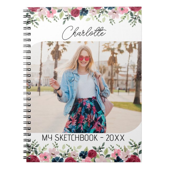 Mein Sketchbook Benutzerdefiniertes Foto | Minimal Notizblock (Vorderseite)