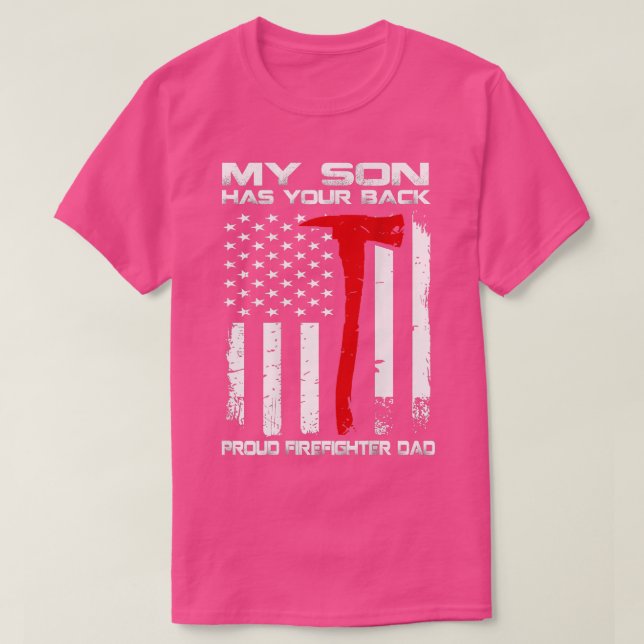 Mein Sohn hat deinen Back-Stolz-Feuerwehrmann-Vate T-Shirt (Design vorne)