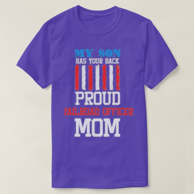 Mein Sohn hat Ihre Mama eines sicheren Eisenbahnfü T-Shirt (Design vorne)