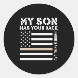 Mein Sohn hat Ihre Rückenmarksflagge für den Vater Runder Aufkleber