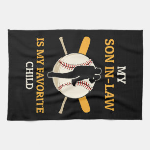 Mein Sohn im Jura ist mein Lieblingskind Baseball  Geschirrtuch