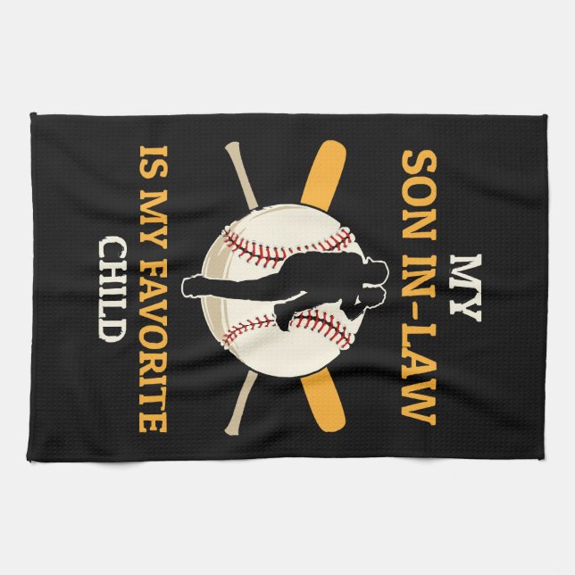 Mein Sohn im Jura ist mein Lieblingskind Baseball  Geschirrtuch (Horizontal)