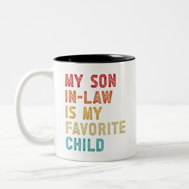 Mein Sohn im Jura ist mein liebstes Kind Zweifarbige Tasse (Links)