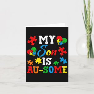 Mein Sohn ist ein Au-some Autismus Awareness Momth Karte
