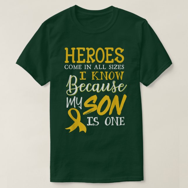 Mein Sohn ist ein Helden-Kinderkrebs-Bewusstsein 3 T-Shirt (Design vorne)