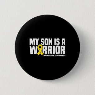 Mein Sohn ist ein Krieger-Gelber Ribbon-Kinderkreb Button
