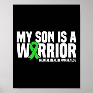 Mein Sohn ist ein Krieger-Grüne-Ribbon-Geisteskran Poster
