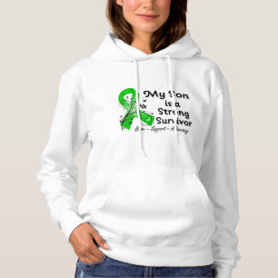 Mein Sohn ist ein starkes Überlebend-Grün-Band Hoodie