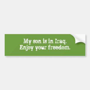 Mein Sohn ist in Iraq.Enjoy Ihre Freiheit Autoaufkleber