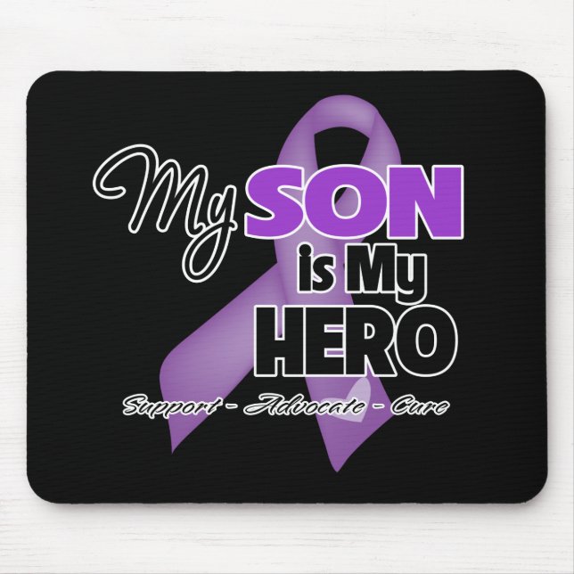 Mein Sohn ist mein Held - Lila Band Mousepad (Vorne)