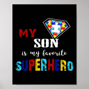 Mein Sohn ist mein Lieblingsheld Autismus Awarenes Poster