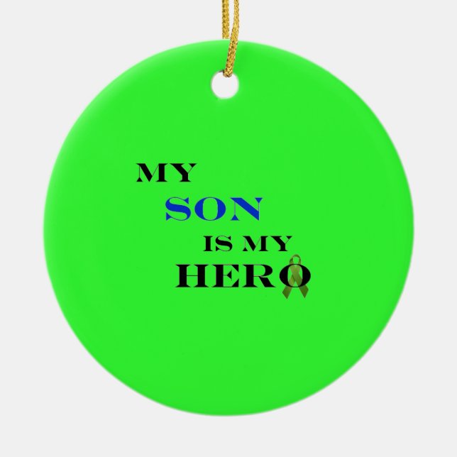 Mein Sohn ist meine Held-Verzierung Keramik Ornament (Vorne)