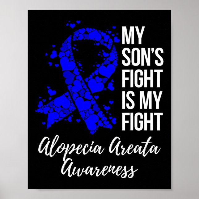 Mein Sohn kämpft gegen Alopezie Areata Awarene Poster (Vorne)