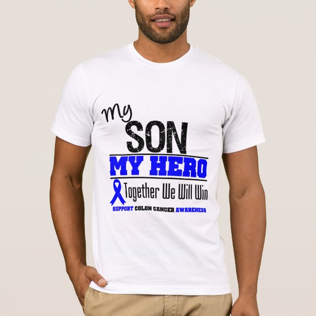 Mein Sohn, mein Held-Darmkrebs T-Shirt (Vorderseite)