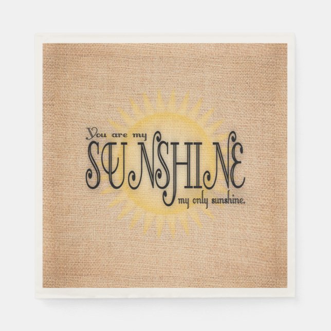 Mein Sonnenschein auf Burlap Serviette (Vorderseite)
