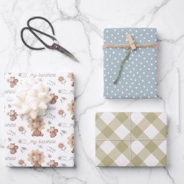 Mein Sonnenschutzpapier-Flachblatt-Set von 3 Geschenkpapier Set