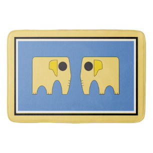 Mein sonniger Elefant auf blau Badematte