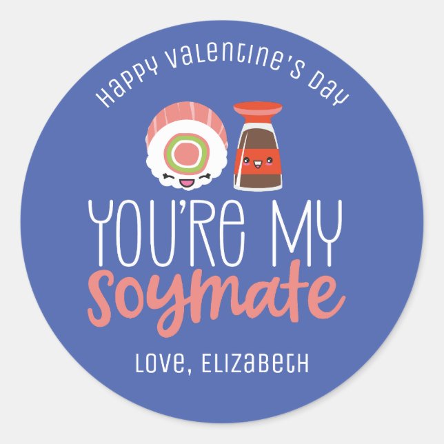 Mein sonniger Funny Food Pun Niedlicher Valentinst Runder Aufkleber (Vorderseite)
