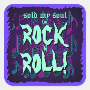 Mein Soul für Rock'n'Roll Blue Green Lila verkauft Quadratischer Aufkleber
