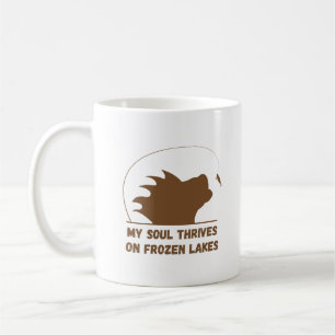 Mein Soul trommelt an gefrorenen Seen   Eisfischer Kaffeetasse