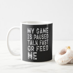 Mein Spiel ist angehalten, schnell zu reden oder m Kaffeetasse