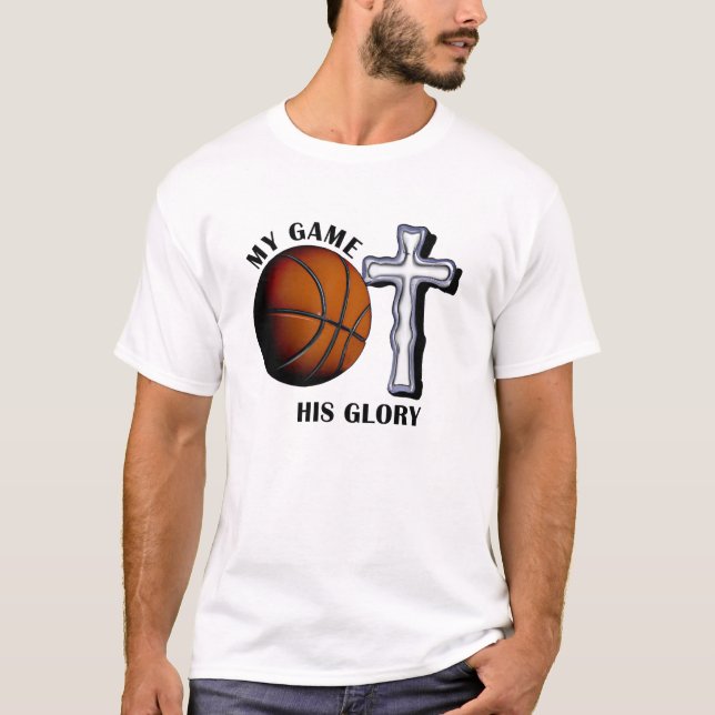 Mein Spiel sein Glanz Basketball Jesus T-Shirt (Vorderseite)