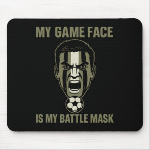 Mein Spielgesicht ist meine Byttle-Maske Fußball-F Mousepad