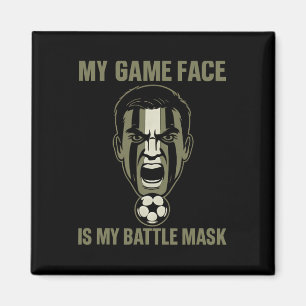 Mein Spielgesicht ist meine Byttle-Maske Fußballfa Magnet