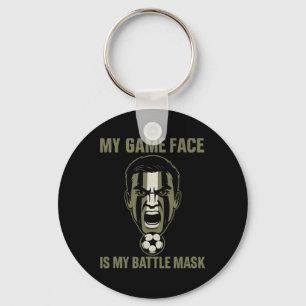 Mein Spielgesicht ist meine Titlemaske Fußballfan Schlüsselanhänger