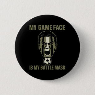 Mein Spielgesicht ist meine Ttle-Maske Fußball-Fan Button