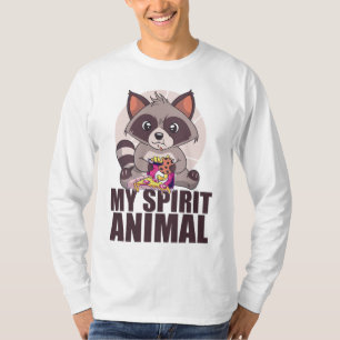 MEIN SPIRIT ANIMAL Funny Panda Raccoon essen Müll T-Shirt