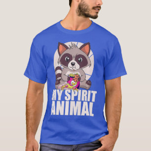 MEIN SPIRIT ANIMAL Funny Raccoon Meme Eating Junk T-Shirt