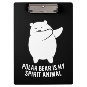 Mein Spirit Animal Polar Bär Niedlicher Polar Bär Klemmbrett