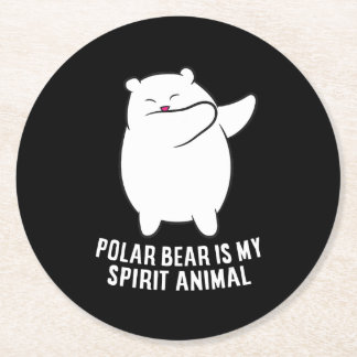 Mein Spirit Animal Polar Bär Niedlicher Polar Bär  Runder Pappuntersetzer