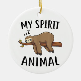 Mein spirituelles Tier Lustiges Faultier Geschenk Keramik Ornament
