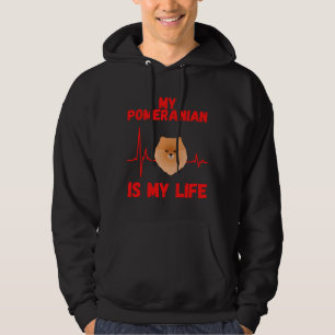 Mein Spitz ist mein lebensechter roter Text Hoodie
