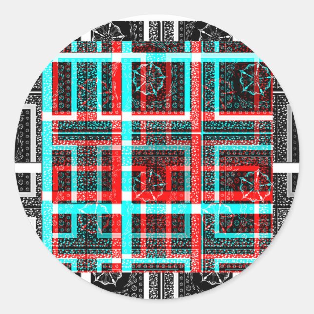Mein Square Maze Design Runder Aufkleber (Vorderseite)