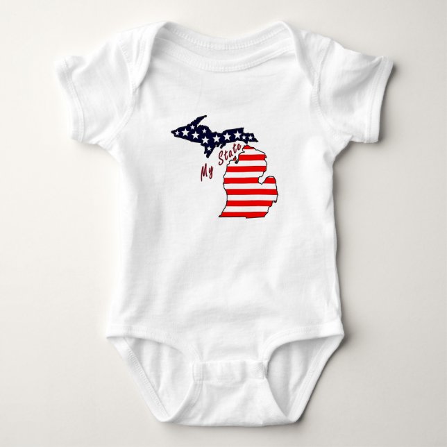 Mein Staat: Michigan-Säuglings-Strampler Baby Strampler (Vorderseite)