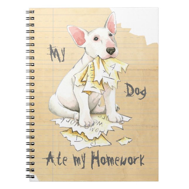 Mein Stier-Terrier aß meine Hausaufgaben Notizblock (Vorderseite)