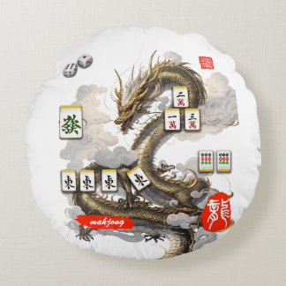 Mein Stil-Mahjong-T - Shirt Rundes Kissen