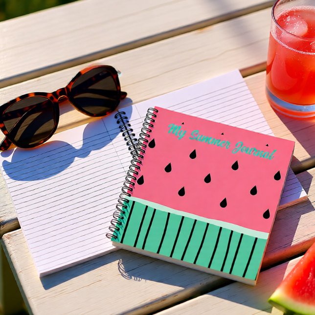 Mein Summer Journal rosa Wassermelone Notebook Notizbuch (Watermelon Summer Journal – Cute Pink & Mint)