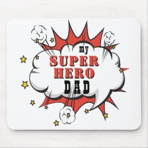 Mein Super Hero Comic Fun Vatertag Mousepad