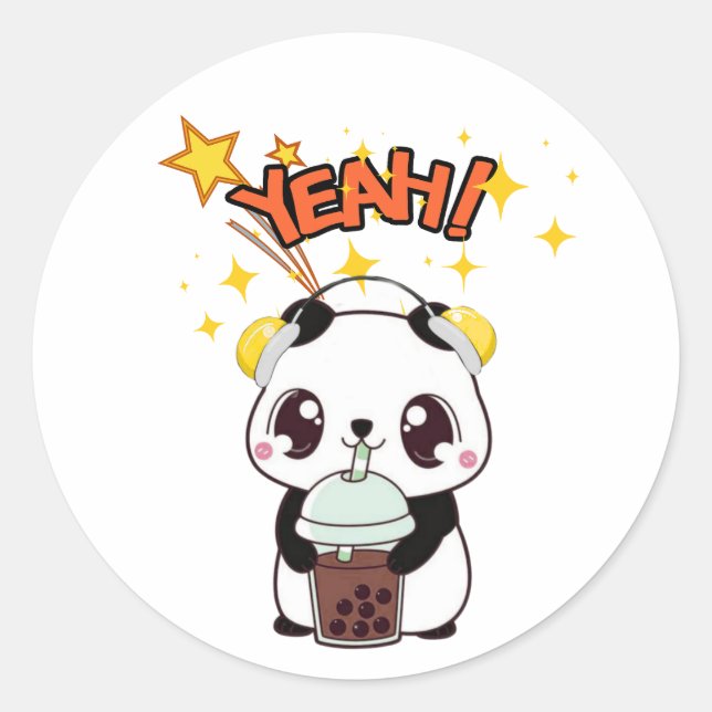 Mein süßer Panda Runder Aufkleber (Vorderseite)