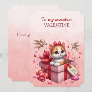 Mein süßestes Valentinskätzchen in einer Schachtel Feiertagskarte