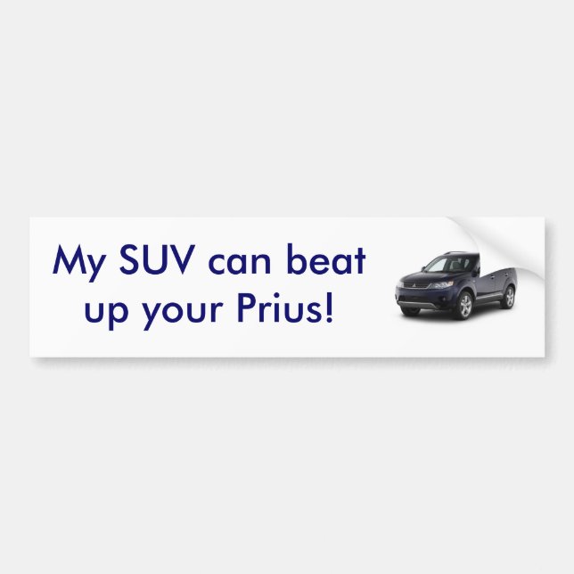 Mein SUV kann Ihr Prius oben schlagen! Autoaufkleber (Vorne)