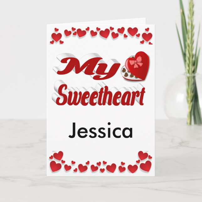 Mein Sweetheart Custom Red Valentinstag Karte (Vorderseite)